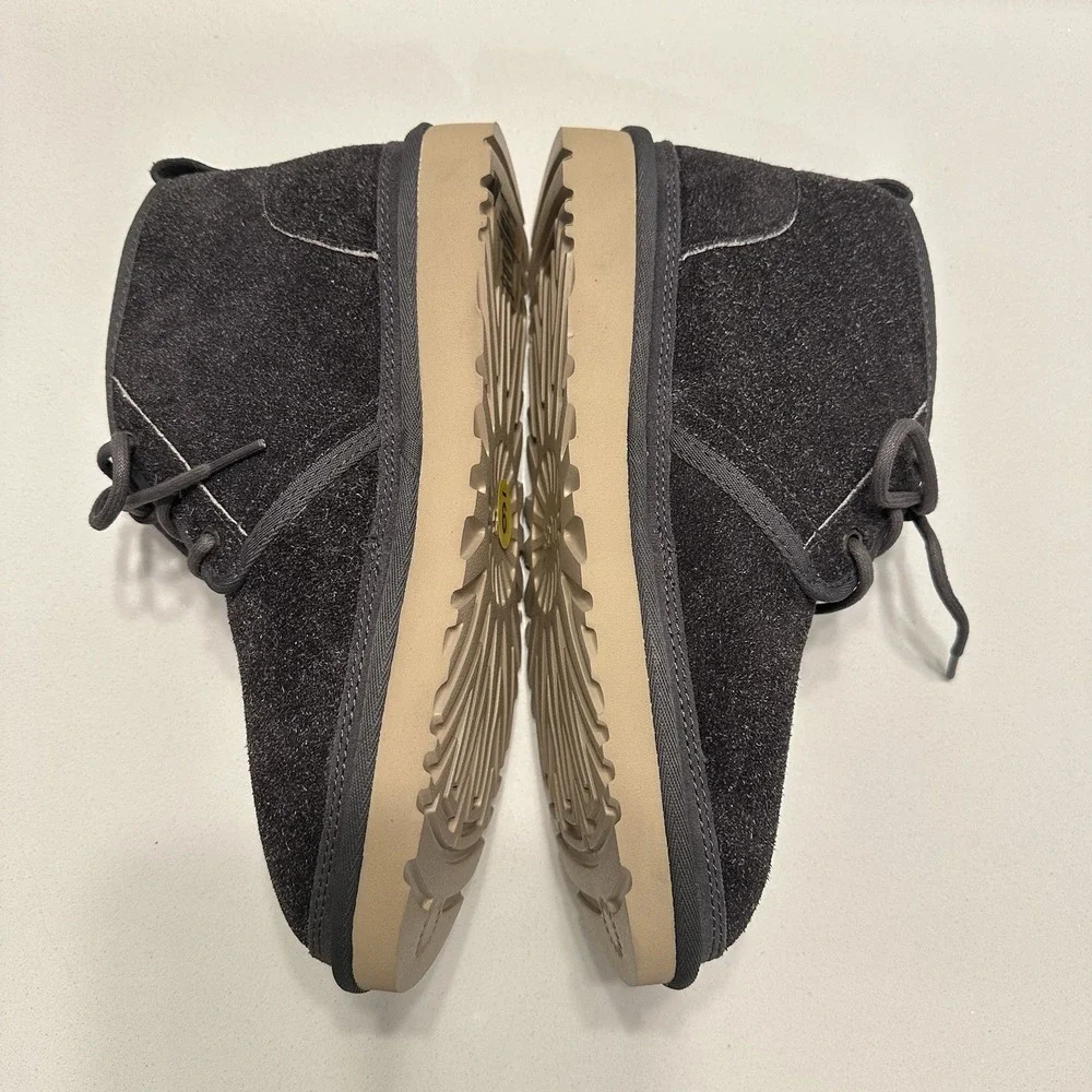 UGG Men's Neumel Shaggy Suede Chukka Boot Lace-up Shoe Dark‎ Grey #1158219 Sz 9